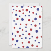 赤モダン青ドット独立7月4日 招待状 (裏面)
