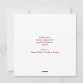 赤モダン非フォトシンプルクリスマスツリーカード シーズンカード (裏面)