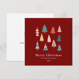 赤モダン非フォトシンプルクリスマスツリーカード シーズンカード