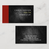 赤モダン革シンプル平名刺 名刺 (正面/裏面)