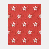 赤モダン香港国旗 フリースブランケット (正面)