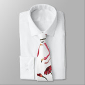 赤モダン鳥デザイン ネクタイ (タイ)