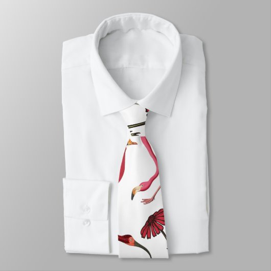 赤モダン鳥デザイン ネクタイ (タイ)