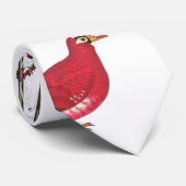 赤モダン鳥デザイン ネクタイ (ロール)