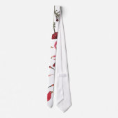 赤モダン鳥デザイン ネクタイ (裏面)