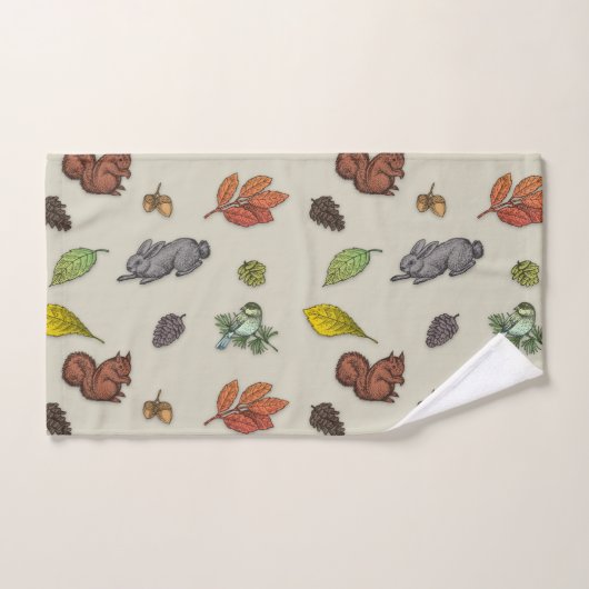 赤モダン鳥 | タオル (ハンドタオル)