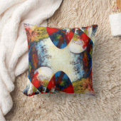 赤モダン黄ホワイトブルーカラフル抽象芸術 クッション (ブランケット)