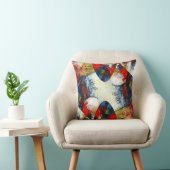 赤モダン黄ホワイトブルーカラフル抽象芸術 クッション (椅子)