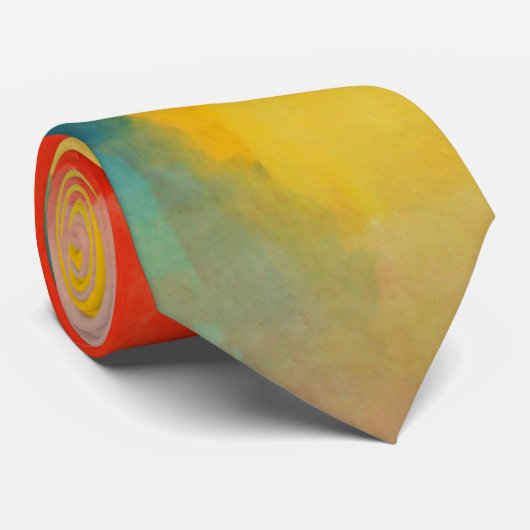 赤モダン黄抽象芸術絵を描ネクタイ ネクタイ (ロール)