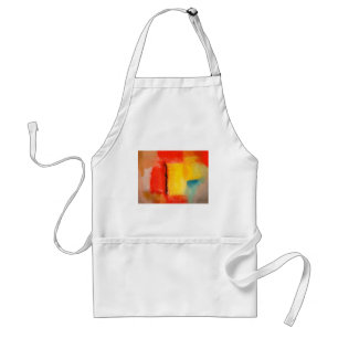 赤モダン黄抽象芸術絵画 スタンダードエプロン