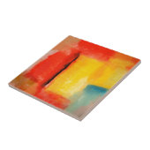 赤モダン黄抽象芸術絵画 タイル (側面)