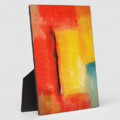 赤モダン黄抽象芸術絵画 フォトプラーク (側面)