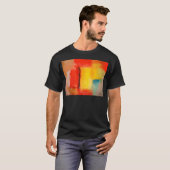 赤モダン黄抽象芸術絵画 Tシャツ (正面フル)