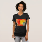 赤モダン黄抽象芸術絵画 Tシャツ (正面フル)