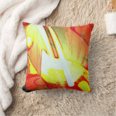 赤モダン黄抽象芸術 クッション (ブランケット)