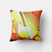 赤モダン黄抽象芸術 クッション (裏面)