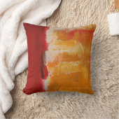 赤モダン黄色の白カラフル抽象芸術絵画 クッション (ブランケット)
