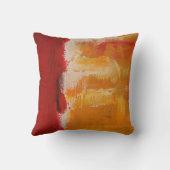 赤モダン黄色の白カラフル抽象芸術絵画 クッション (裏面)