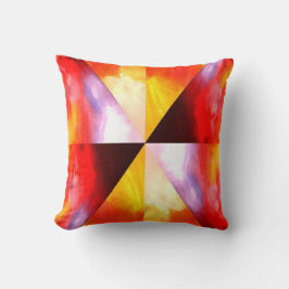 赤モダン黄褐色カラフル抽象芸術 クッション