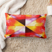 赤モダン黄褐色カラフル抽象芸術 ランバークッション (ブランケット)