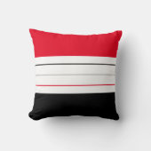 赤モダン黒グレーストライプ クッション (正面)