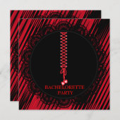赤モダン黒バチェロレッテ招待状 招待状 (正面/裏面)