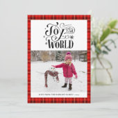 赤モダン黒バッファロープレイドおもしろいスクリプトシンプル シーズンカード (スタンド正面)