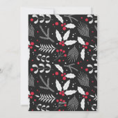 赤モダン黒フォークフローラ写真クリスマスカード シーズンカード (裏面)