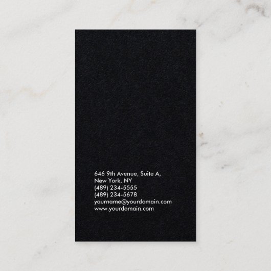 赤モダン黒プロフェッショナルミニマル 名刺 (裏面)