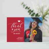 赤モダン黒ミニマリスト卒業ありがとう 招待状 (スタンド正面)