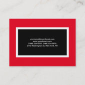 赤モダン黒ミニマルプロフェッショナル 名刺 (裏面)