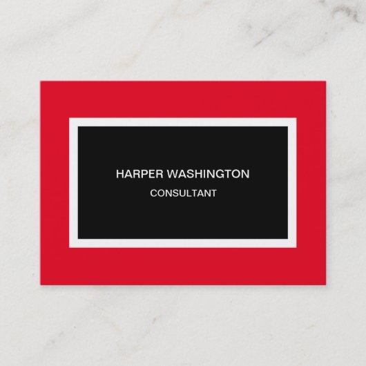 赤モダン黒ミニマルプロフェッショナル 名刺 (正面)