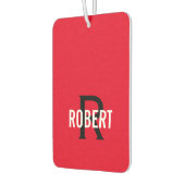 赤モダン黒モノグラム名 カーエアーフレッシュナー (左)