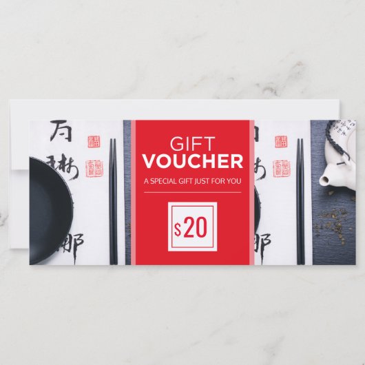 赤モダン黒レストランギフト券テンプレート (裏面)