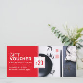 赤モダン黒レストランギフト券テンプレート (スタンド正面)