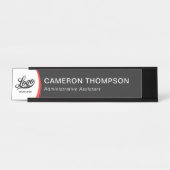 赤モダン黒企業ロゴ営業所 デスクネームプレート (正面)