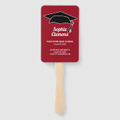 赤モダン黒卒業キャップフォトクラス ハンドファン (裏面)