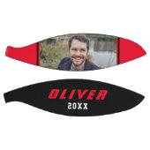 赤モダン黒名前をカスタムする文字写真 バスケットボール (パネル)