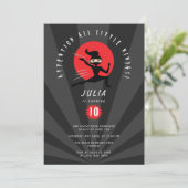 赤モダン黒忍者戦士ガールバースデーパーティー 招待状 (スタンド正面)