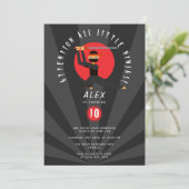 赤モダン黒忍者戦士ボーイバースデーパーティー 招待状 (スタンド正面)