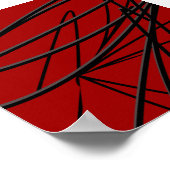 赤モダン黒抽象芸術アート ポスター (角)