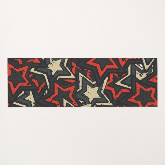 赤モダン黒星パタカッコいいーングランジカスタム ヨガマット (裏面(横))
