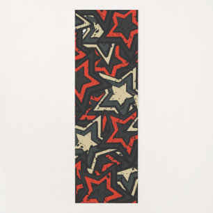 赤モダン黒星パタカッコいいーングランジカスタム ヨガマット