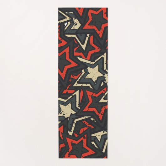赤モダン黒星パタカッコいいーングランジカスタム ヨガマット (正面)