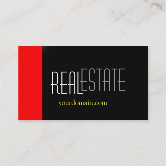 赤モダン黒灰色イエロー名刺 名刺 (正面)