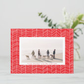 赤モダン2022 Christmas Candy Cane写真 シーズンカード (スタンド正面)