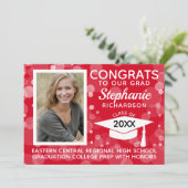 赤モダン《写真》ぼけ味バブル写真卒業 招待状 (スタンド正面)