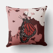 赤モダン（昆虫）オオカバマダラ、モナーク蝶 クッション (裏面)