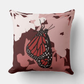 赤モダン（昆虫）オオカバマダラ、モナーク蝶 クッション (正面)