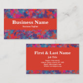 赤モダン、青、ピンクのドロップ抽象デザイン 名刺 (正面/裏面)